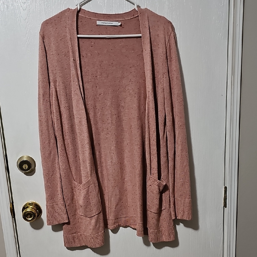 Cozy Pink Open Front Cardigan